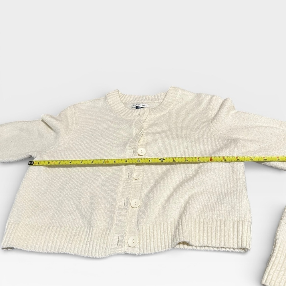 American Eagle Soft White Button Down Wool Sweater - Picture 5 of 6